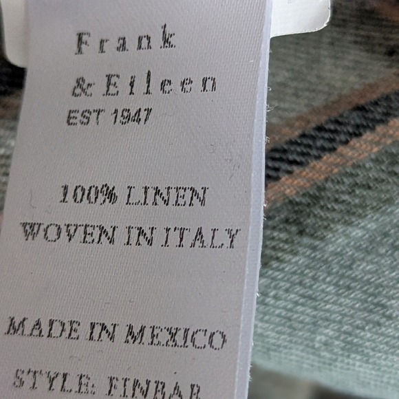 Frank & Eileen Linen Plaid Sage Green Shirt Size M Unisex - Picture 8 of 13